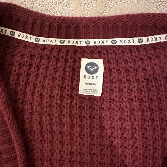 pacsun roxy maroon oversized knit cardigan - Picture 3 of 3